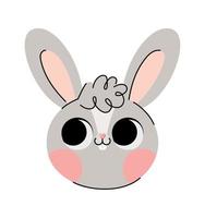 happy gray bunny vector