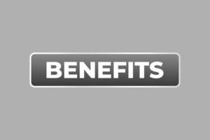 Benefits Button. Speech Bubble, Banner Label Benefits vector