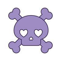 purple danger skull symbol vector