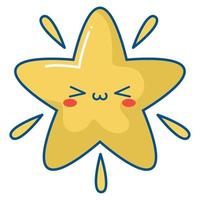 kawaii star design vector