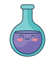 kawaii chemical flask vector