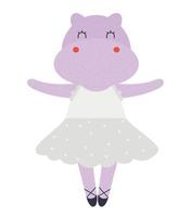 hippopotamus dancer of ballet vector