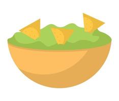 guacamole con nachos vector