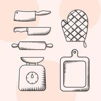 kitchen utensils group vector