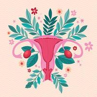 pink uterus card vector