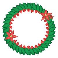 colorful mistletoe wreath vector