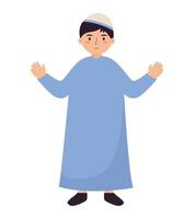 muslim boy illustration vector