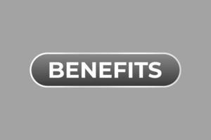 Benefits Button. Speech Bubble, Banner Label Benefits vector