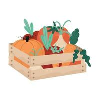 vegetales cesta ilustración vector