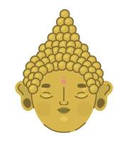 golden buddha face vector