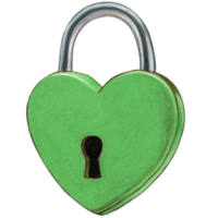 Watercolor hand drawn heart shaped lock png