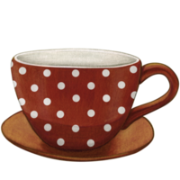 Watercolor hand drawn empty tea cup png