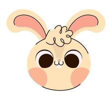 yellow bunny face vector