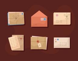 five card envelopes vector