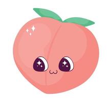 kawaii peach design vector