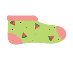 sock with watermelons vector