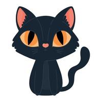 gato negro de halloween vector