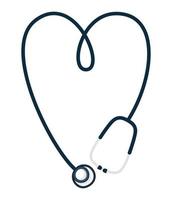 stethoscope in heart form vector