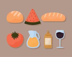 seven picnic foods vector
