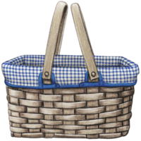 watercolor hand drawn picnic basket png