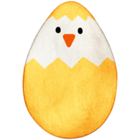 Watercolor cute decorated easter egg png