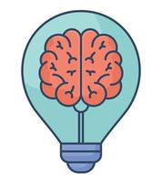 light bulb with a brain vector