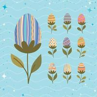 plants of easter eggs vector