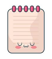 kawaii ringed notepad vector