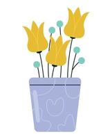 yellow flowers on pot vector