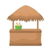 coconut cocktail store vector