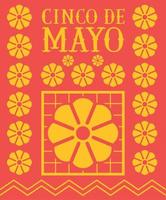 red cinco de mayo decoration vector