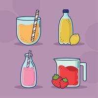 detox smoothies bundle vector