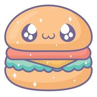 kawaii burger design vector