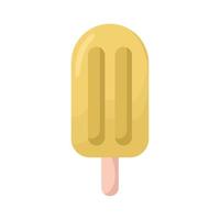 yellow ice cream in stick vector