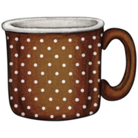 Watercolor hand drawn enamel mug png