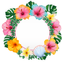 watercolor tropical summer frame png