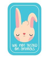 stamp of not tested on animals vector