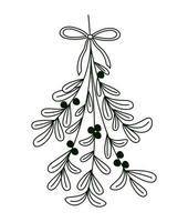 christmas mistletoe icon vector