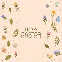 easter card with flowers vector