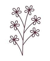 flowers minimalist tattoo vector