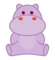 kawaii hippopotamus design vector