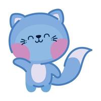 happy blue cat vector