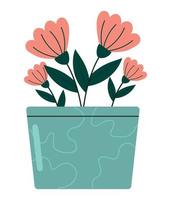 flowers on green pot vector