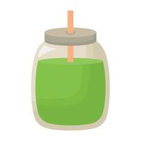 green matcha milkshake vector