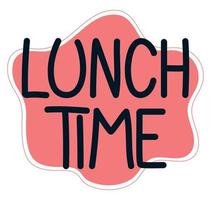 lunch time lettering vector