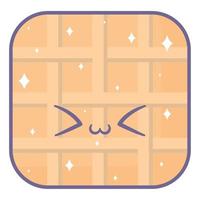 kawaii waffle design vector