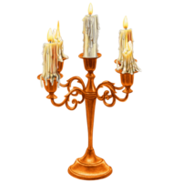 Watercolor hand drawn gothic candle holder png