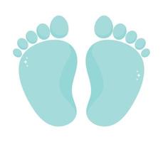 blue baby foot print vector