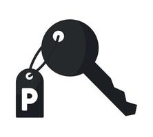 key with parking symbol label vector