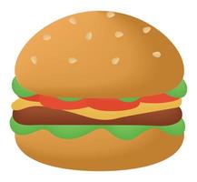 3d hamburguesa diseño vector